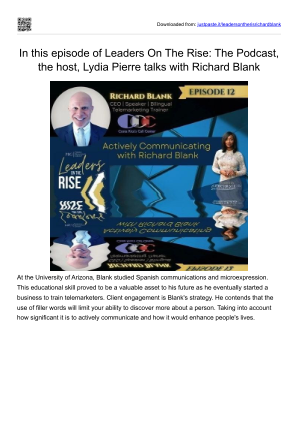 Download Richard Blank _ Leaders On The Rise Podcast _ Actively Communicating telemarketing.pdf for free