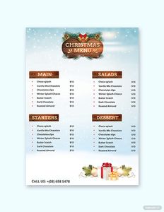 Download Christmas Party Menu Card Template for free