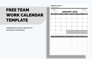 Download Team Work Calendar Template for free
