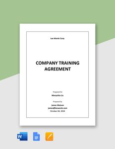 Download Company Training Agreement Template for free