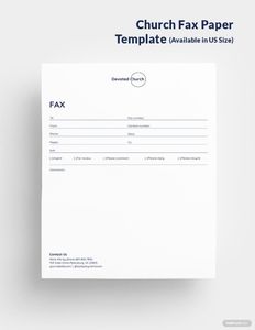Download Church Fax Paper Template for free
