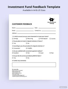 Download Investment Fund Feedback Form Template for free