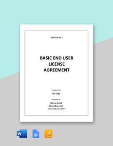 Download Basic End User License Agreement Template for free