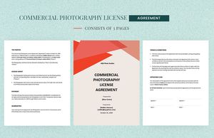 Download Commercial Photography License Agreement Template for free