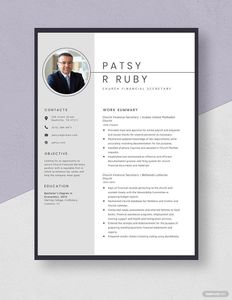 Download Church Financial Secretary Resume for free