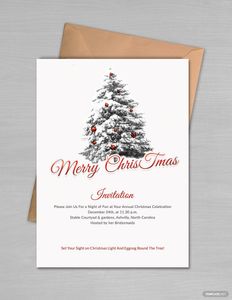Download Simple Merry Christmas Invitation Template for free