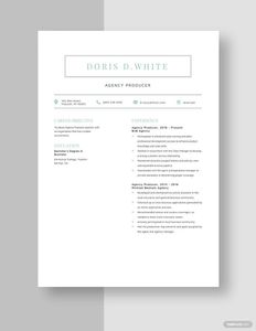 Download Agency Producer Resume for free