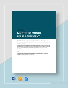 Download Month to Month Lease Agreement Template for free
