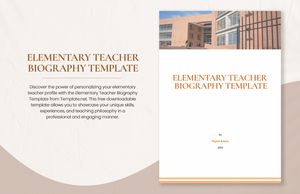 Download Elementary Teacher Biography Template for free