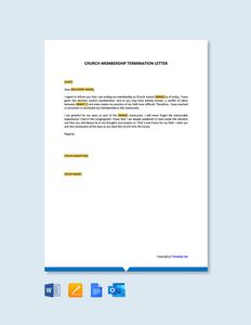Download Church Membership Termination Letter for free