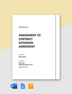 Download Amendment To Contract Extension Agreement Template for free