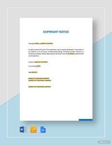 Download Simple Copyright Notice Template for free