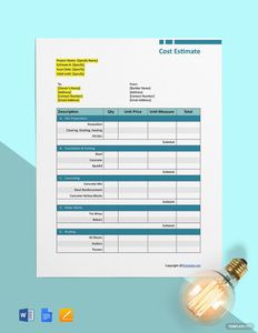 Download Modern Construction Estimate Template for free