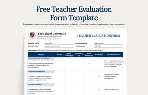 Download Teacher Evaluation Form Template for free