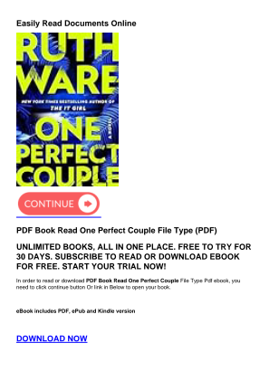Download PDF Book Read One Perfect Couple for free