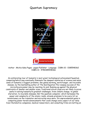 Download Download [EPUB/PDF] Quantum Supremacy Free Read for free
