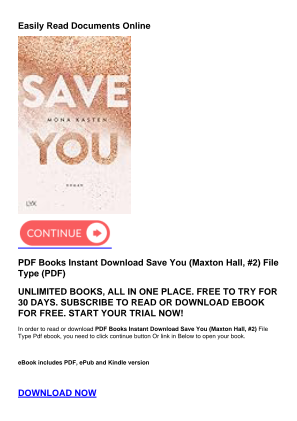 Download PDF Books Instant Download Save You (Maxton Hall, #2) for free