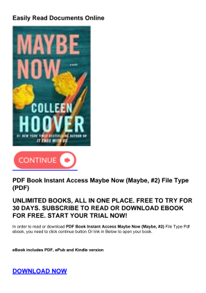 ดาวน์โหลด PDF Book Instant Access Maybe Now (Maybe, #2) ได้ฟรี
