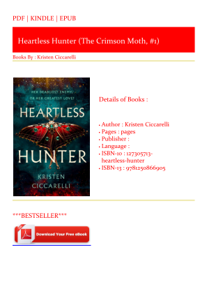 ดาวน์โหลด Get [PDF/KINDLE] Heartless Hunter (The Crimson Moth, #1) Free Read ได้ฟรี