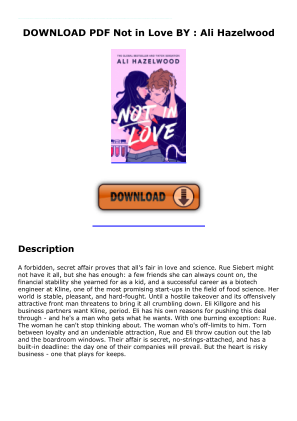 Descargar DOWNLOAD PDF Not in Love BY : Ali Hazelwood B3kub gratis