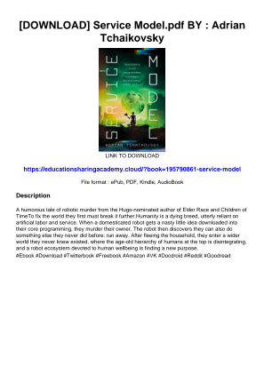 Télécharger [DOWNLOAD] Service Model.pdf BY : Adrian Tchaikovsky gratuitement
