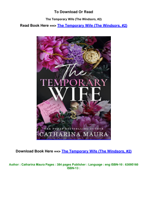 Télécharger LINK DOWNLOAD Pdf The Temporary Wife The Windsors  2 pdf By Catharina Maura.pdf gratuitement