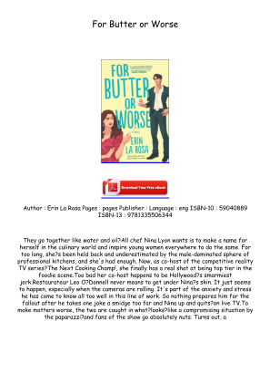 Download Read [PDF/KINDLE] For Butter or Worse Free Read for free