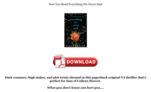 Download Download [PDF] Everything We Never Said Books for free