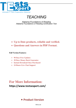 Expert Alabama Foundations of Reading Certification Exam Prep Guide.pdf را به صورت رایگان دانلود کنید