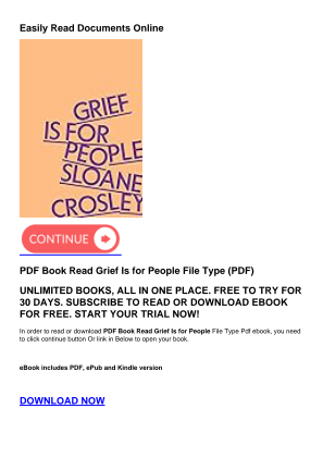 Télécharger PDF Book Read Grief Is for People gratuitement