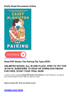 Download Read PDF Books The Pairing for free