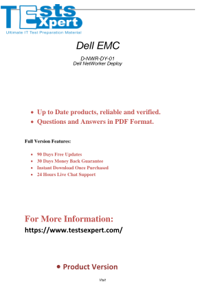 ดาวน์โหลด Succeed with D-NWR-DY-01 Dell NetWorker Deploy Certification Exam.pdf ได้ฟรี