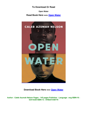 Télécharger LINK EPUB Download Open Water pdf By Caleb Azumah Nelson.pdf gratuitement
