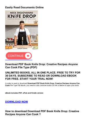 Download Download PDF Book Knife Drop: Creative Recipes Anyone Can Cook for free