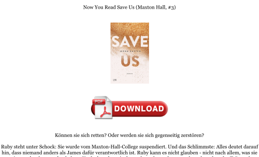 Télécharger Download [PDF] Save Us (Maxton Hall, #3) Books gratuitement