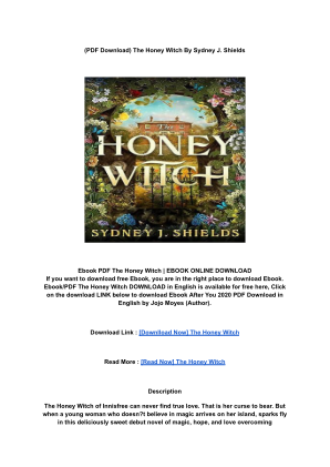 Télécharger [Download] PDF The Honey Witch By _ (Sydney J. Shields).pdf gratuitement