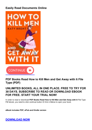 Download PDF Books Read How to Kill Men and Get Away with It for free