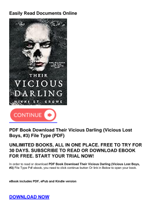 Télécharger PDF Book Download Their Vicious Darling (Vicious Lost Boys, #3) gratuitement