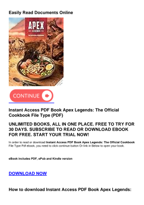 Download Instant Access PDF Book Apex Legends: The Official Cookbook for free