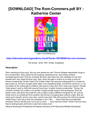 Download [DOWNLOAD] The Rom-Commers.pdf BY : Katherine Center for free