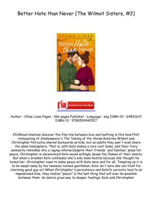 Download Download [EPUB/PDF] Better Hate than Never (The Wilmot Sisters, #2) Full Access for free