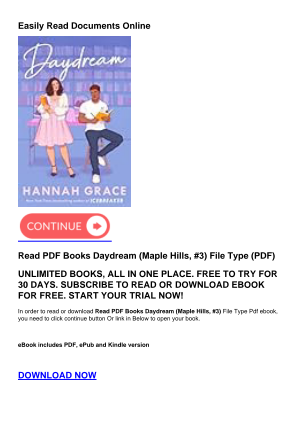 Download Read PDF Books Daydream (Maple Hills, #3) for free
