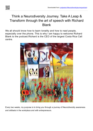 Baixe Take A Leap and Transform A Neurodiversity Journey podcast bpo guest Richard Blank.pptx gratuitamente