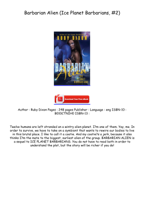 Download Read [EPUB/PDF] Barbarian Alien (Ice Planet Barbarians, #2) Full Page for free