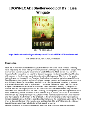 Download [DOWNLOAD] Shelterwood.pdf BY : Lisa Wingate for free