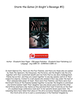Télécharger Download [EPUB/PDF] Storm the Gates (A Knight's Revenge #1) Full Access gratuitement