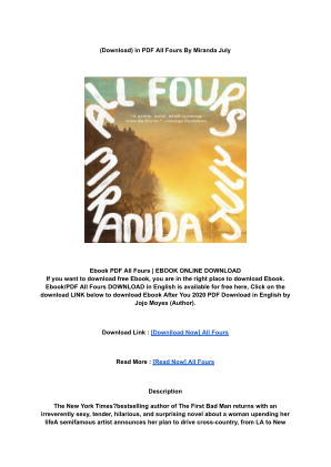 Télécharger (PDF) DOWNLOAD All Fours By _ (Miranda July).pdf gratuitement