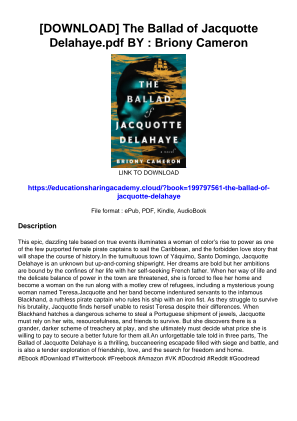 Descargar [DOWNLOAD] The Ballad of Jacquotte Delahaye.pdf BY : Briony Cameron gratis