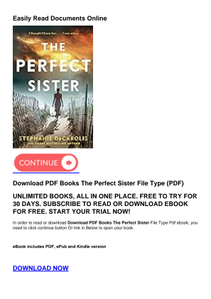 Download Download PDF Books The Perfect Sister for free
