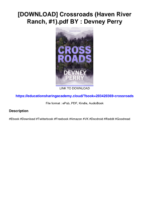 Download [DOWNLOAD] Crossroads (Haven River Ranch, #1).pdf BY : Devney Perry for free